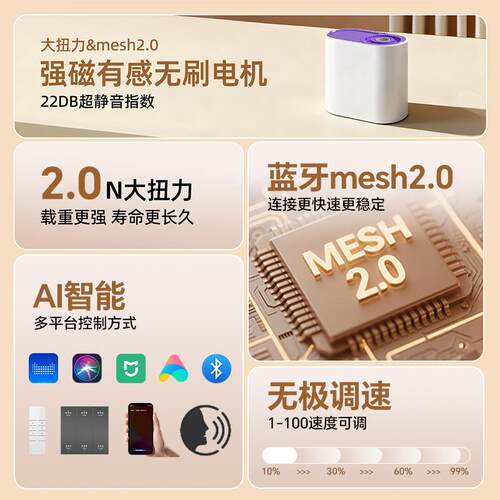 电动窗帘轨道智能全自动静音隐藏式小电机离线语音手机遥控器控制