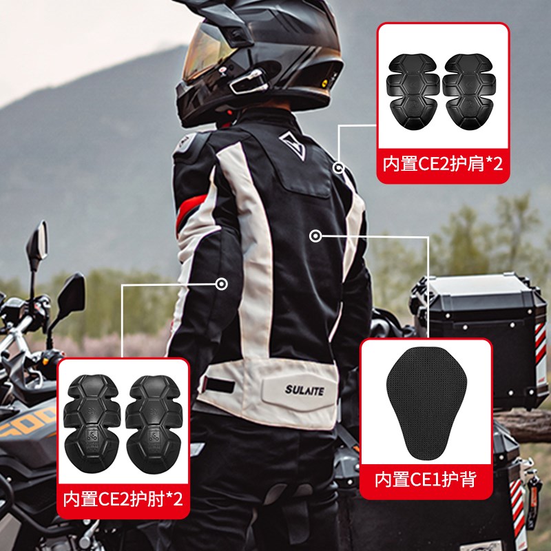 速莱特摩托车骑士冬季加绒保暖骑行服通勤机车防摔拉力赛车服男