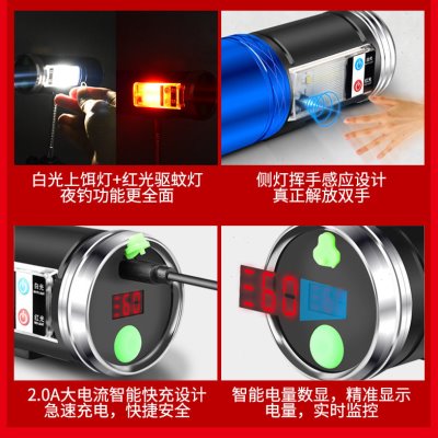 驱蚊夜钓灯超亮氙气台钓装备大功率手电筒