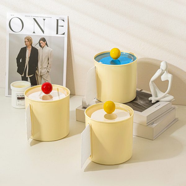 卷纸盒撞色桌面纸巾筒卫生间立式卷纸筒亚克力盖创意奶油风北欧风