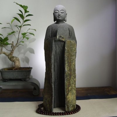 善养石玄关石头人物禅意摆件小和尚客厅家居摆设橱窗工艺品雕刻