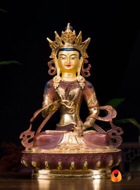 用品摆件28cm 室内家用国产铜半鎏金尼泊尔金刚萨埵铜像