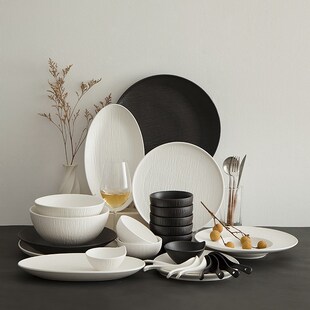 碗碟套装家用2024新款餐具纯白釉下彩陶瓷日式碗具乔迁碗盘筷组合