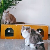 猫抓板猫窝一体耐抓防猫抓沙发保护超长猫隧道四季 猫抓板 通用立式