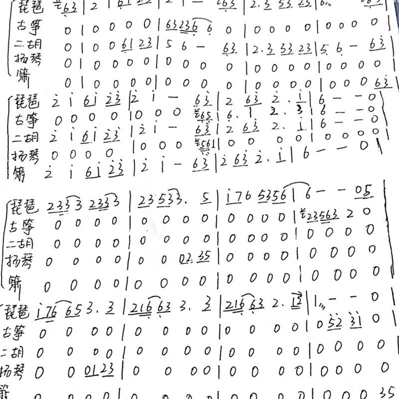 世界上的花姻缘女子十二乐坊民乐合奏谱琵琶古筝扬琴竹笛二胡