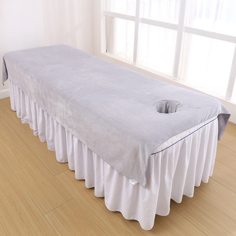 浴巾美容院专用铺床大s毛巾带洞美容床按摩推拿铺床巾床单