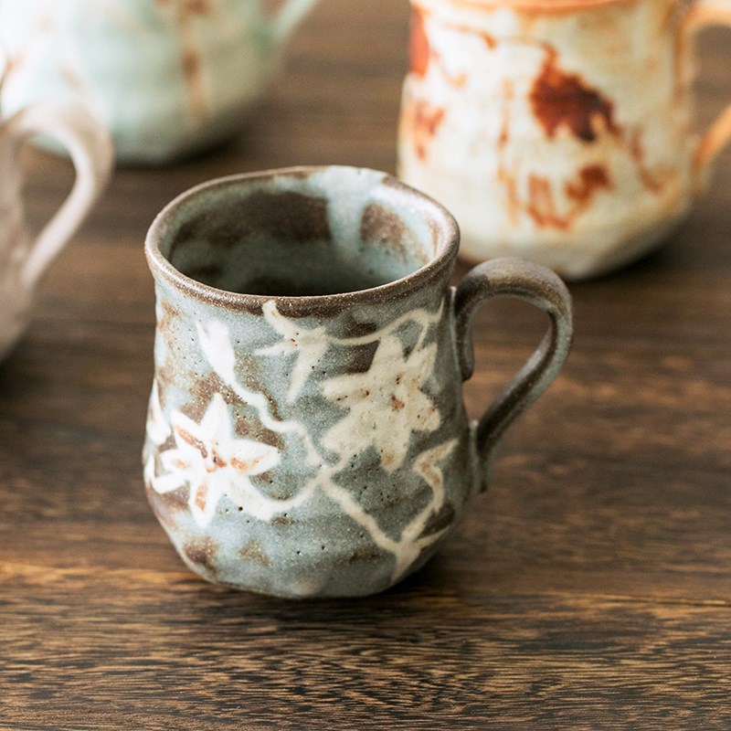 日本制美浓烧志野烧窑变粗陶马克杯日式I黑咖啡杯复古茶杯水杯礼