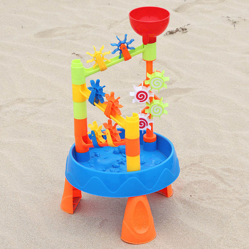 儿童戏水桌转转乐洗澡玩具宝宝室内沙滩玩水台水车转轮浴室男女孩