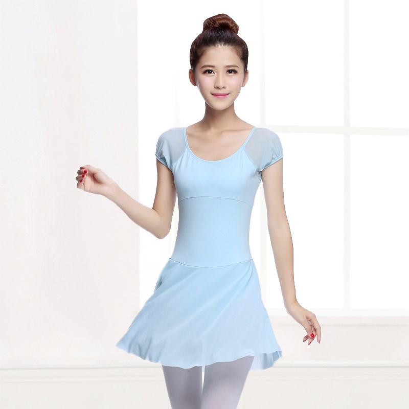 芭蕾舞蹈连体服练功 形体操服 成人女纱裙短裙长裙表演服训练