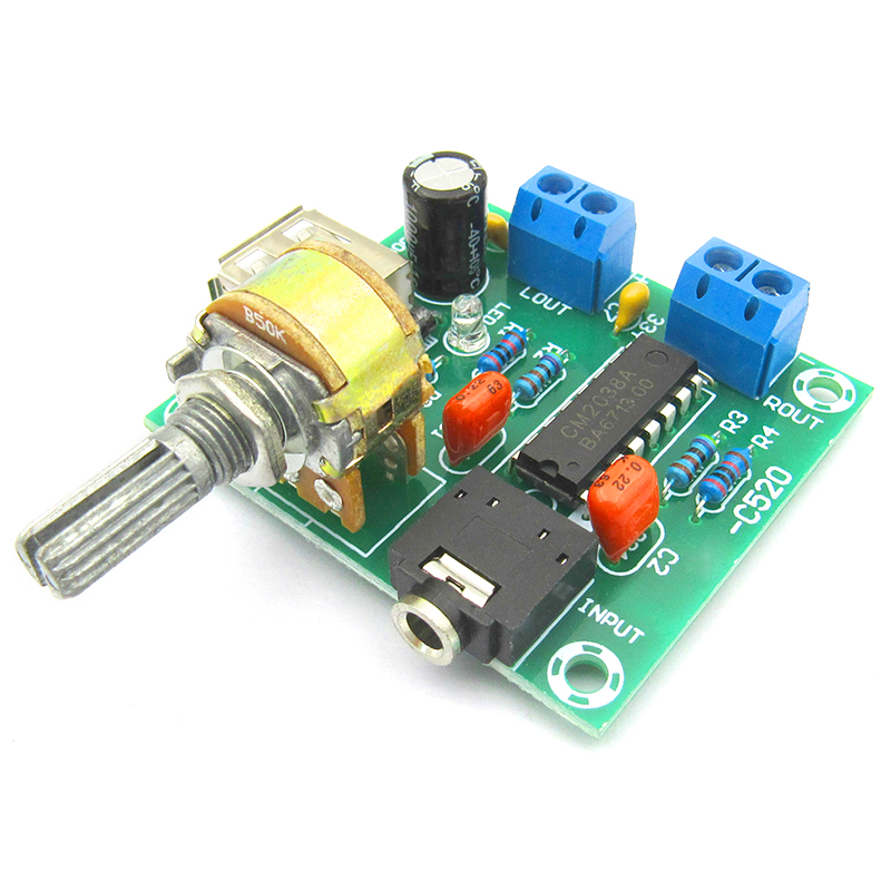 交直流5V小功放 USB供电 PM2038功放板模块 5Wx2 成品板 diy