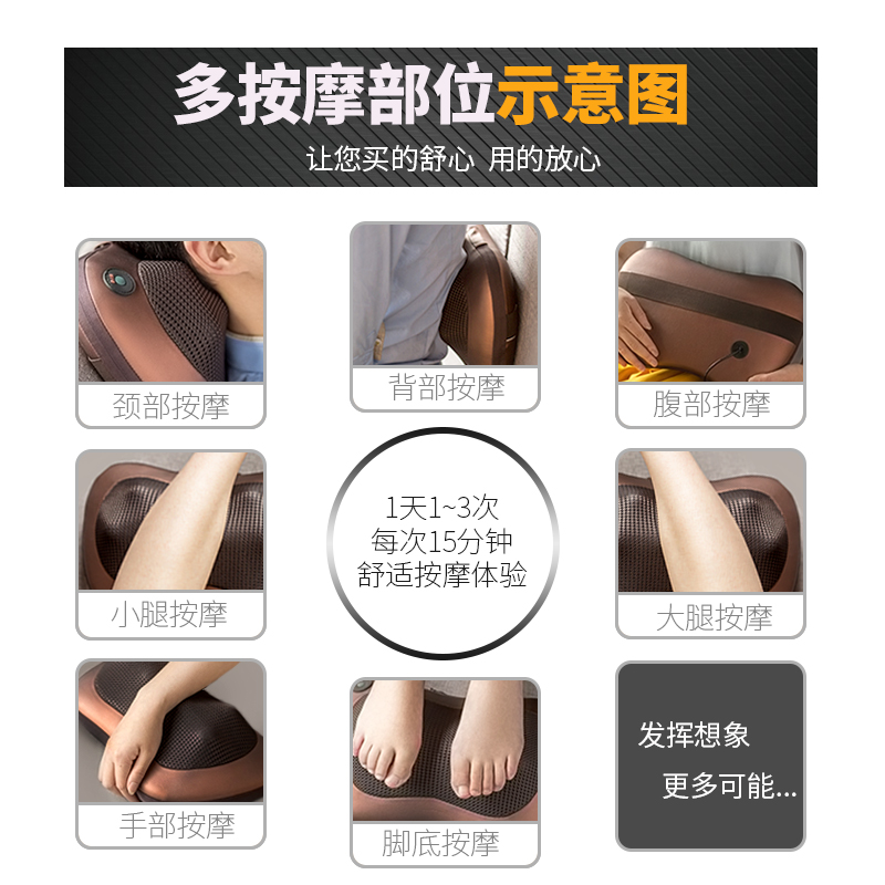 24V大货车按摩器车载家用肩背颈椎按摩枕12v小车多功能通用电动