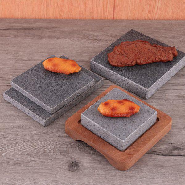 迷你一人食火山石板烧料理牛排铁板石煎盘烤鳗鱼盘耐高温