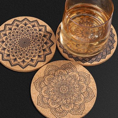 软木杯垫茶垫欧式复古印花防烫防滑吸水垫调鸡尾酒专用咖啡酒杯垫