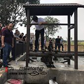 防腐木脚踩水车龙骨水车手摇水车幼儿园老式 水车人力老水车风车