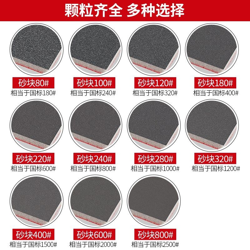 植绒海绵砂块汽车漆面抛光打磨神器模型车用干磨机气磨机砂纸磨片