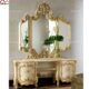 彩大镜子镜豪宅梳妆台古典实木雕花妆巴洛化妆桌克绘白色奢华式 意