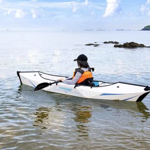 露营路亚便携t钓鱼erTrve木a可折叠漂n船皮划艇单人舟壹鲦独流船