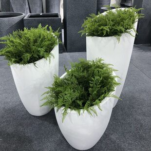 广插花禅意深玻璃钢花瓶高盆落地大口径口摆件花器户外花盆客厅