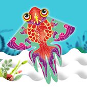 风筝微潍坊飞儿童金鱼初学者新款 保飞轮风花入门女孩中国风易男孩