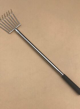 5大号 耙子不锈钢8节68mm1齿不齿加粗齿螺口齿单水草4cm耙伸缩杆5