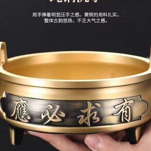 香纯铜香炉复古香插线三足家用敬神室内供佛供奉烧上有求必应佛具