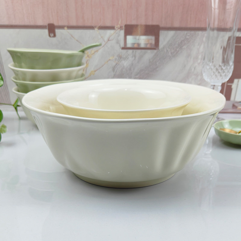陶瓷汤碗家用20j25新款高级感9寸深大碗汤面碗大号奶油风餐具汤盆