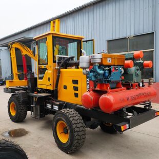 宁夏波形护栏打桩机 石嘴山公路围栏打桩机 固原护栏打拔一体机