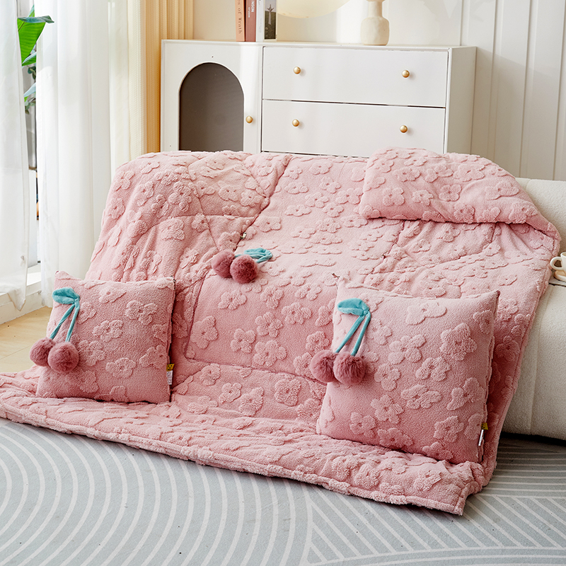 2023新款加厚加绒抱枕被子两用摺叠办公室汽车载午休靠.枕空调被