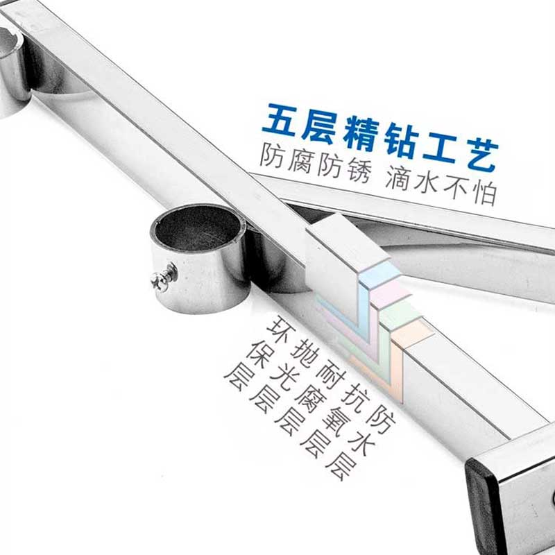 三角支撑架晾衣杆不锈q钢阳台外固定座支架侧装晒挂墙上窗户室外