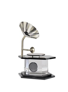 简约复古留声机水晶摆件q样板间客厅玄关柜电视柜软装饰品艺术家