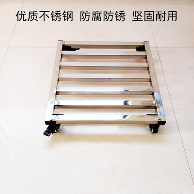 不锈钢花b盆架托架厨房置物支撑增高架鱼缸盆景底座带轮移动花架
