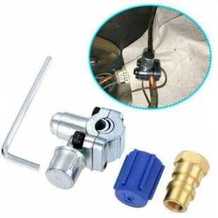 制冷配件铜管路阀空调铜管针刺阀制冷剂加氟R134A低压公接品组合