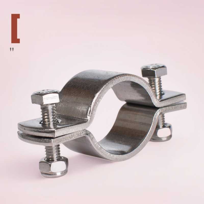 304不锈钢加厚抱箍电线杆卡箍无柄管支架 管夹收紧管卡水管固定器