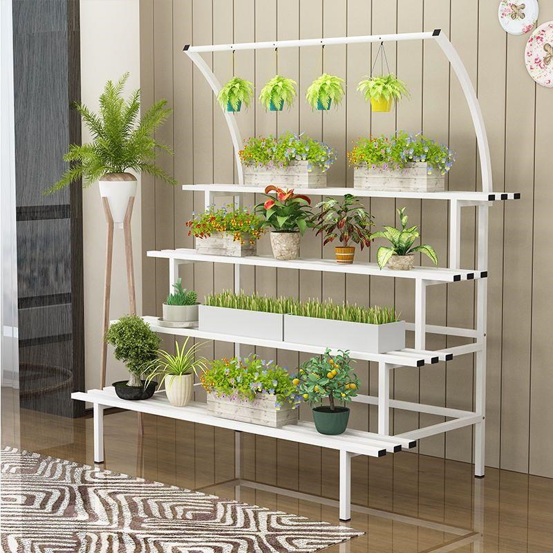 新款室内外铁艺花盆架长方形落地式多层花架阳台挂X式不锈防腐架