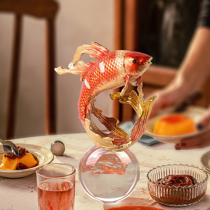 客厅装饰品摆件高端m大气上档次办公室酒柜电视柜装饰品珐琅彩金