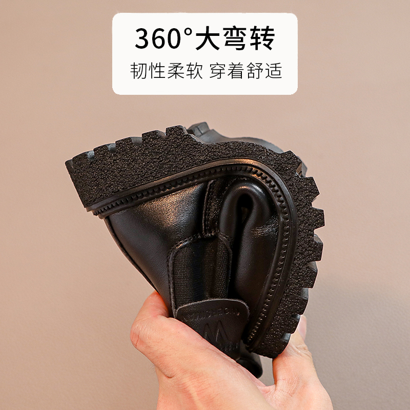 fvm女童鞋儿童马丁短靴2022春秋款新款L秋季宝宝男童中大童英伦风