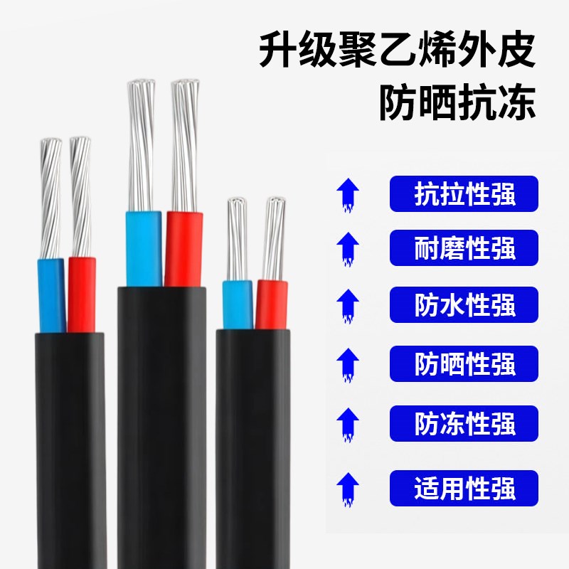 国标2芯护套线 g线铝芯家用户外电线 线4 6 10 16 25平方线 线双