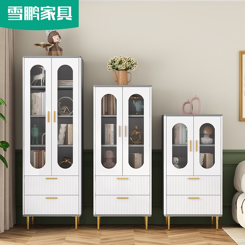 边柜置物柜客厅窄柜夹缝沙发电视柜旁E多功能高矮储物柜小书柜6F3