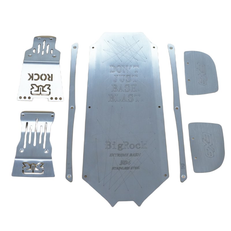 Ama新巨石大脚车1/7 不锈钢金属底盘装甲T 防撞防护 护甲