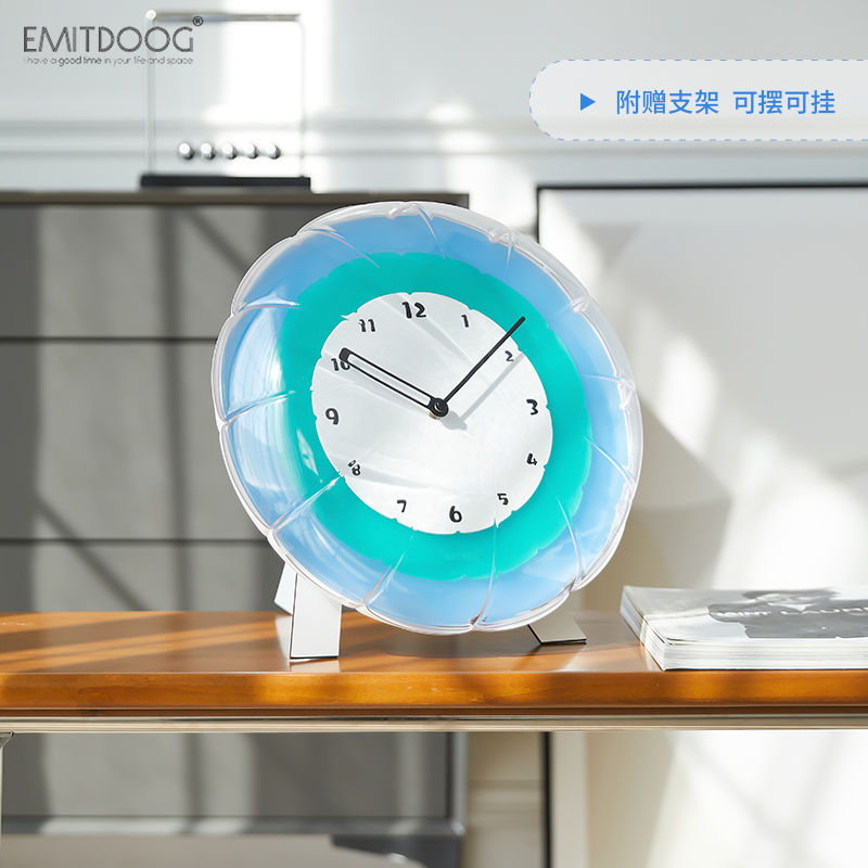 EOG泡泡气球挂钟免打孔客厅装F饰品钟表立体桌面摆件电视柜