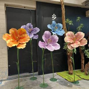 巨型郁金香大摆件大型花雕塑超大网红客厅服装 饰 店庭院简约落地装