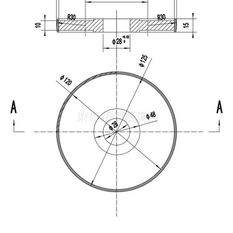 PH平行a带弧金属砂轮R30 金刚石烧结80目 硬质合金刀片成型研磨用