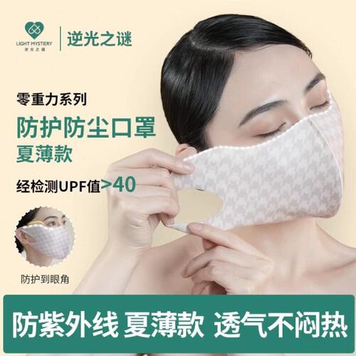 逆光之迷老花防护防尘抗晒面罩防尾气花粉网红同款凹照型穿搭佩戴