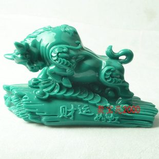 绿松石高瓷蓝招财生肖牛摆件华尔街牛客厅公司桌面装 饰开业旺市牛
