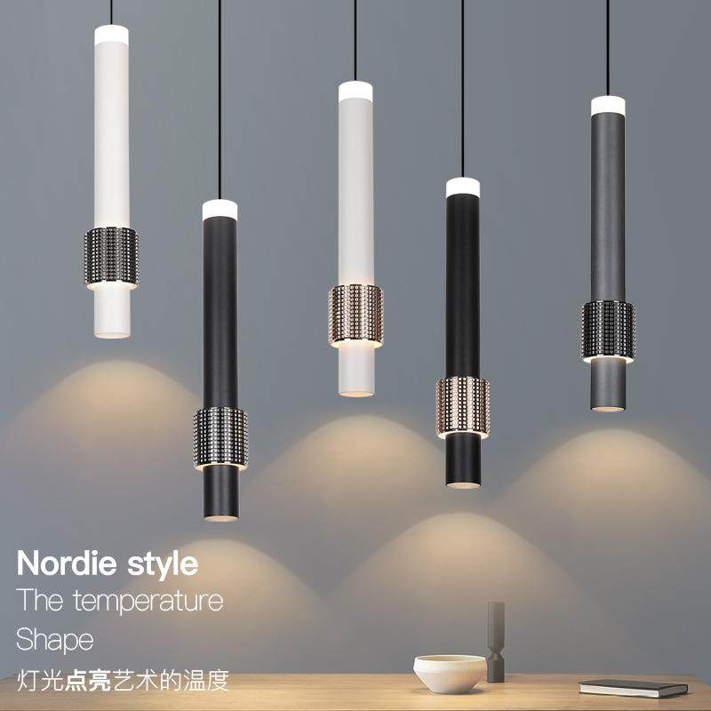 长款极简狼牙棒吊线灯个性新款商铺餐厅灯具创意家用客厅床头吊灯