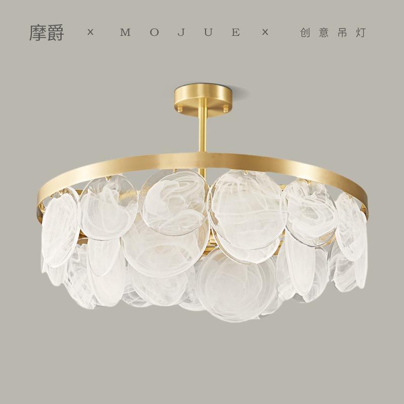 法式轻奢客厅吊灯现代简约2024年新款奶油风主卧室灯高端全铜灯具