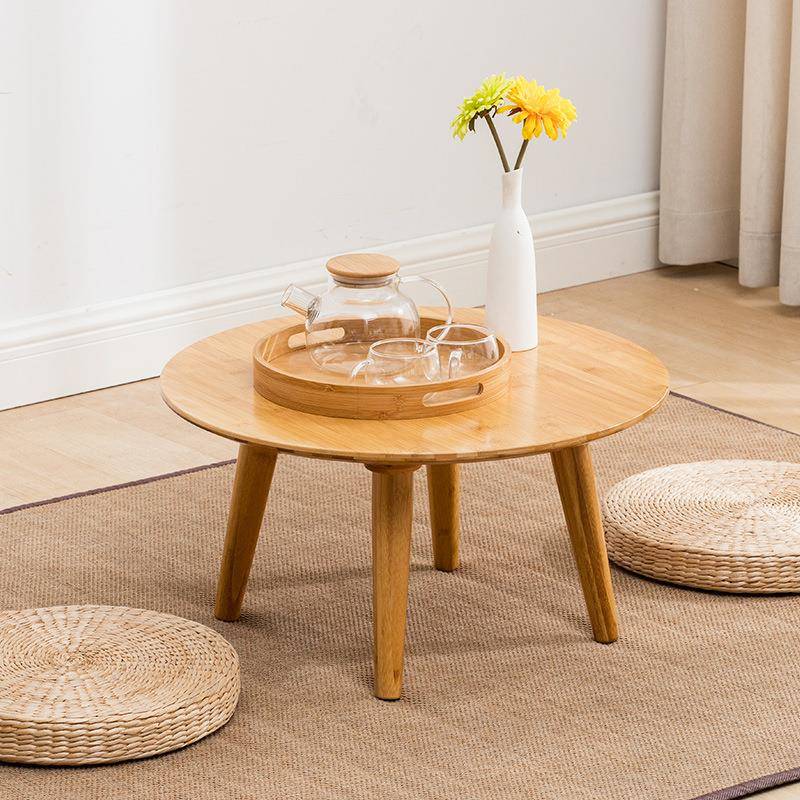 楠竹日式榻榻米圆桌客厅炕几家用小矮桌卧室飘窗桌阳台简易茶桌子