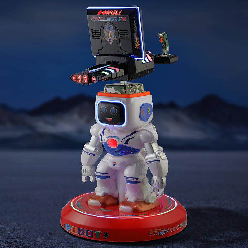 新款AR投币机器人小孩枪机游戏机直销电动宝宝商用玩具车游艺