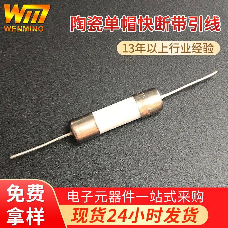5*20陶瓷单帽快断带引线8A10A12A15A16A20A25A陶瓷保险丝管