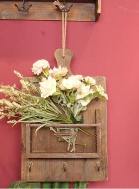 复古木制铁艺园艺壁挂旧木家居花卉装饰挂件量大从优